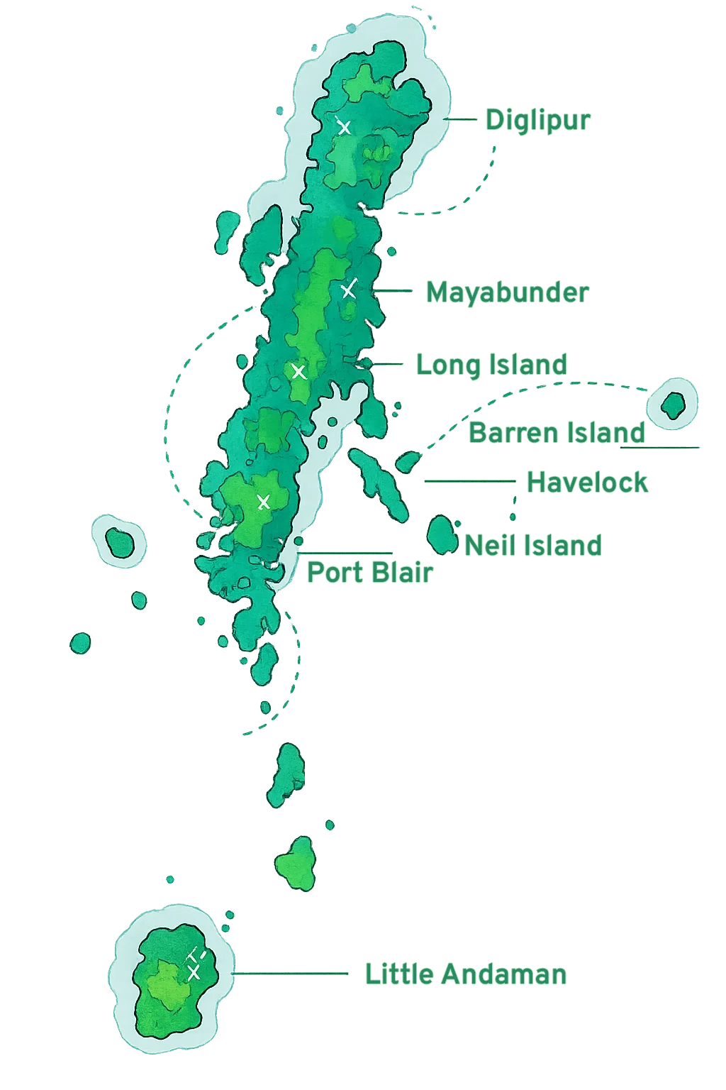 Andaman Map Illustration